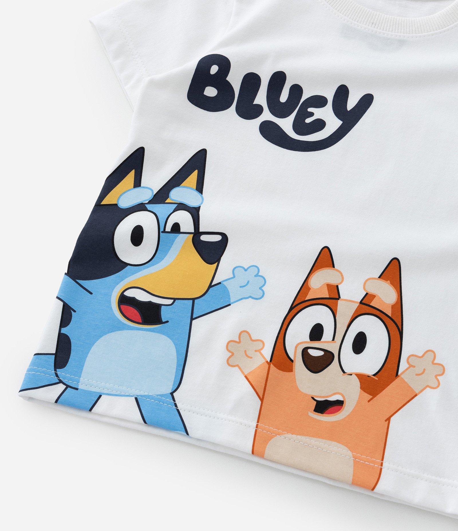 Conjunto Infantil com Estampa Bluey - Tam 2 a 6 Anos Branco/Bege 8
