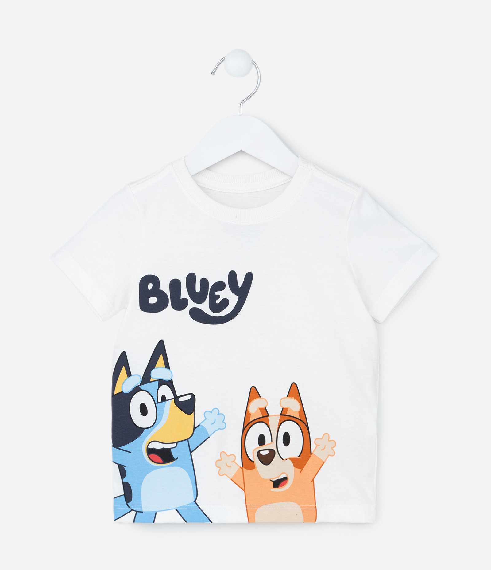 Conjunto Infantil com Estampa Bluey - Tam 2 a 6 Anos Branco/Bege 2
