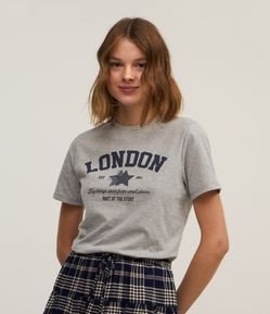 Blusa T-shirt em Algodão com Estampa London
