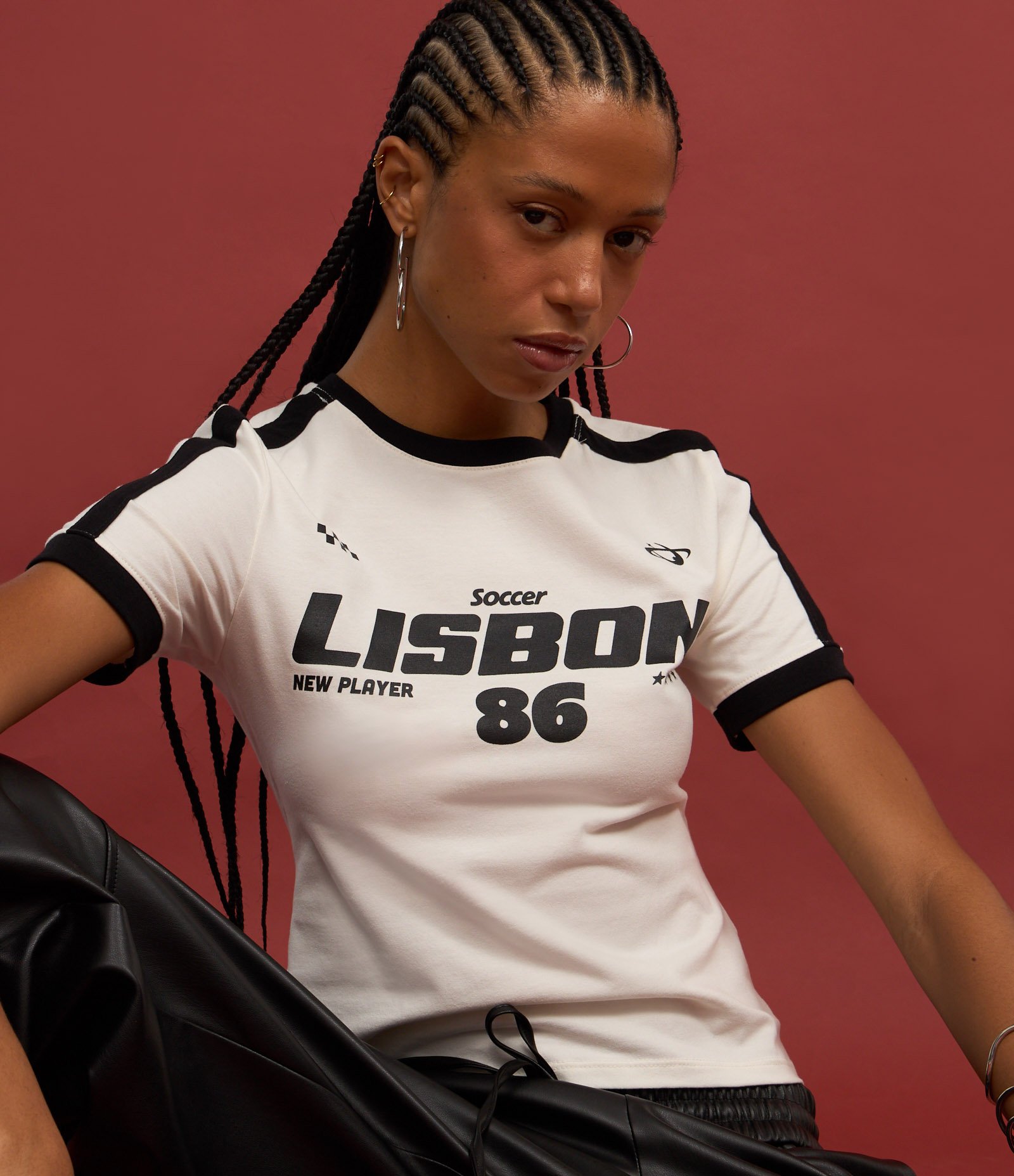 Blusa Baby Tee em Algodão com Estampa Lisbon 86 Branco 6