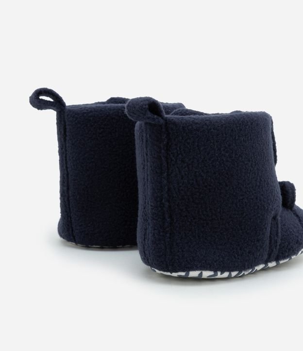Bota Infantil em Fleece com Bordado Ursinho - Tam 0 a 12 meses