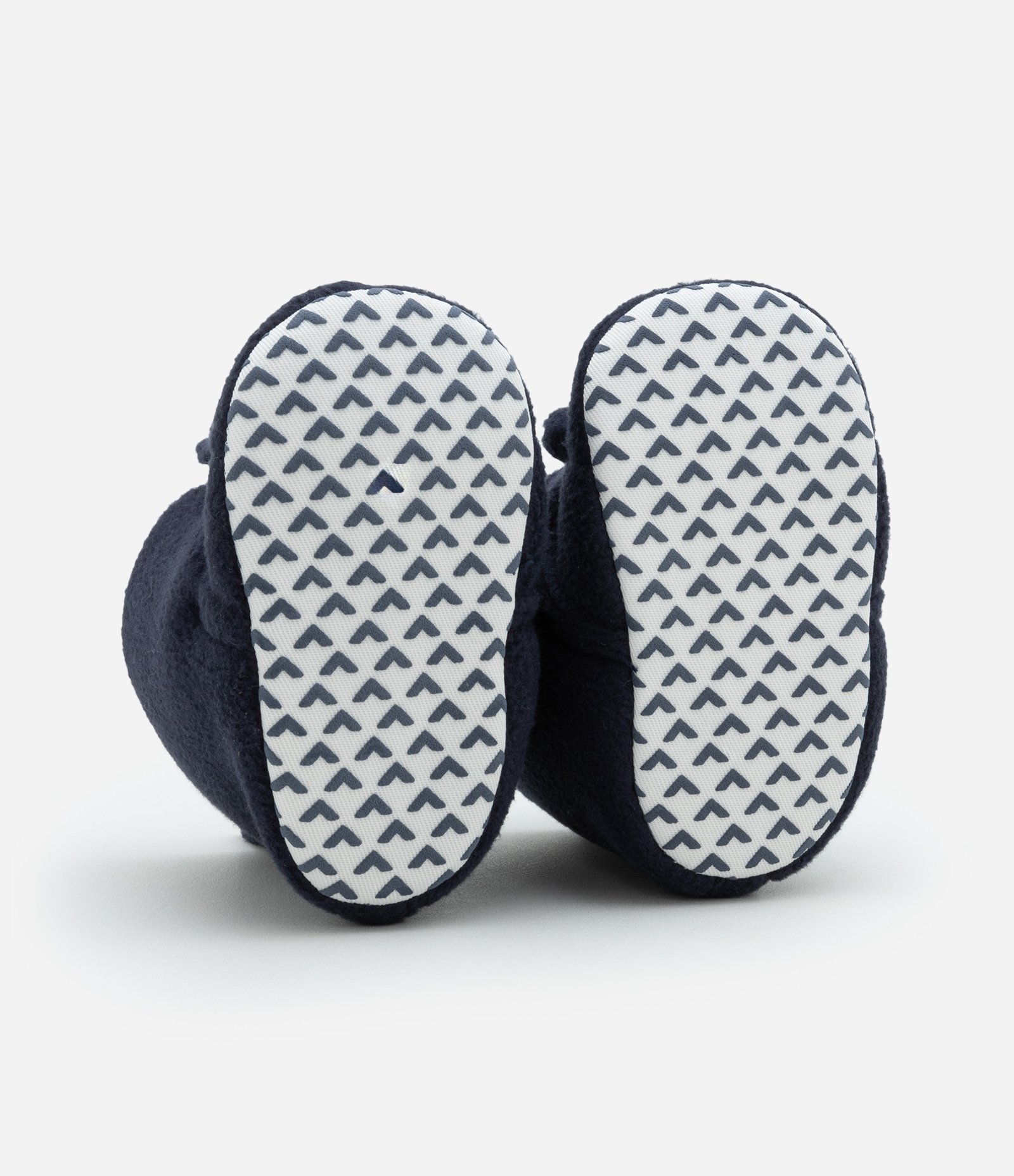 Bota Infantil em Fleece com Bordado Ursinho - Tam 0 a 12 meses Azul Escuro 4