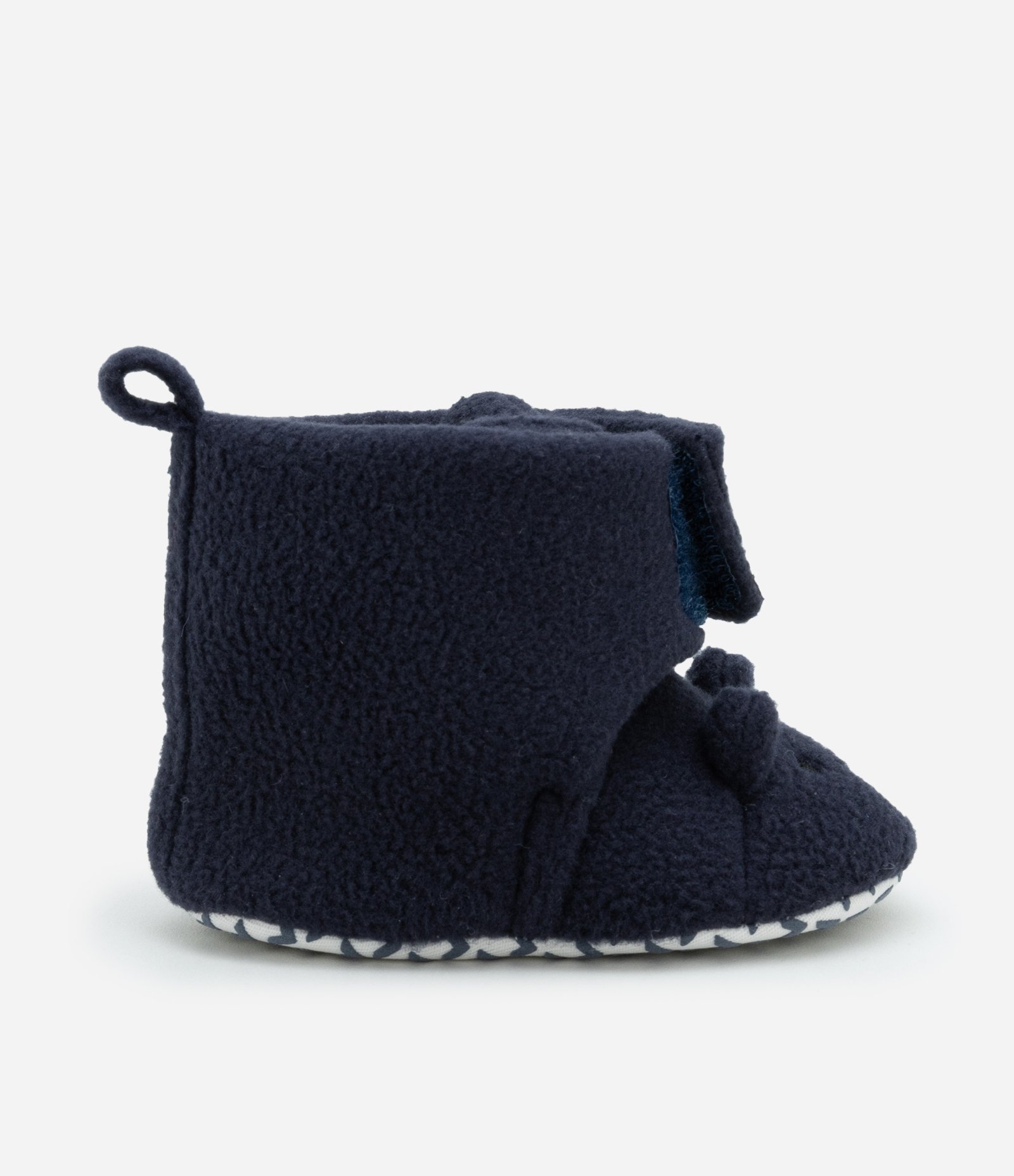 Bota Infantil em Fleece com Bordado Ursinho - Tam 0 a 12 meses Azul Escuro 6