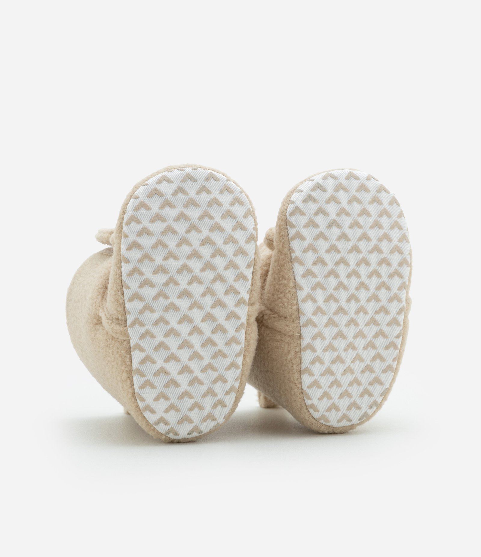 Bota Infantil em Fleece com Estampa Cara de Urso - Tam 0 a 12 meses Bege 4