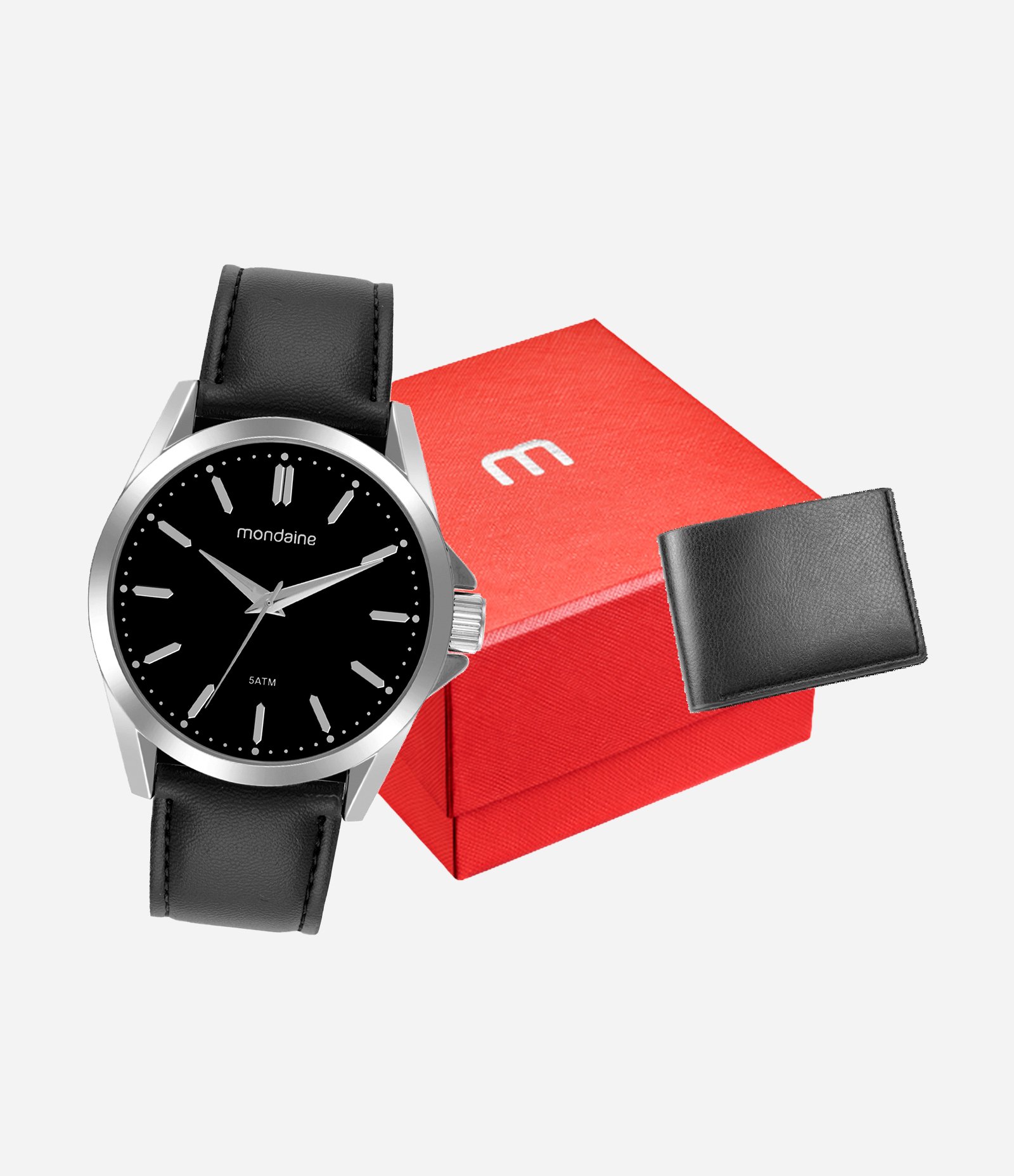 Kit Relógio Mondaine Masculino Analógico PRETO 1