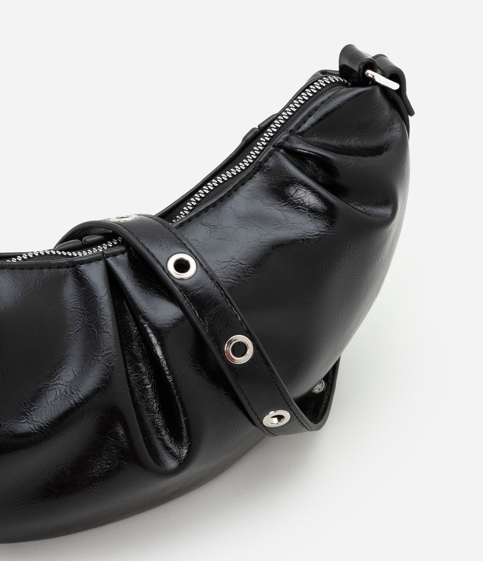 Bolsa Shoulder Pequena em PU com Ilhóses na Alça U 5