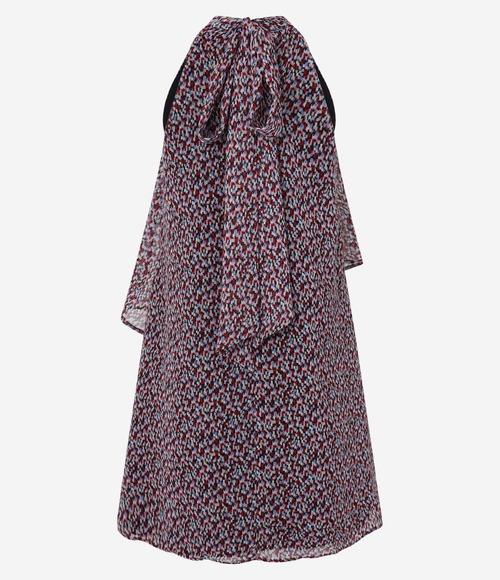 Vestido Evasê Curto em Chiffon com Estampa Abstrata Multicores 10