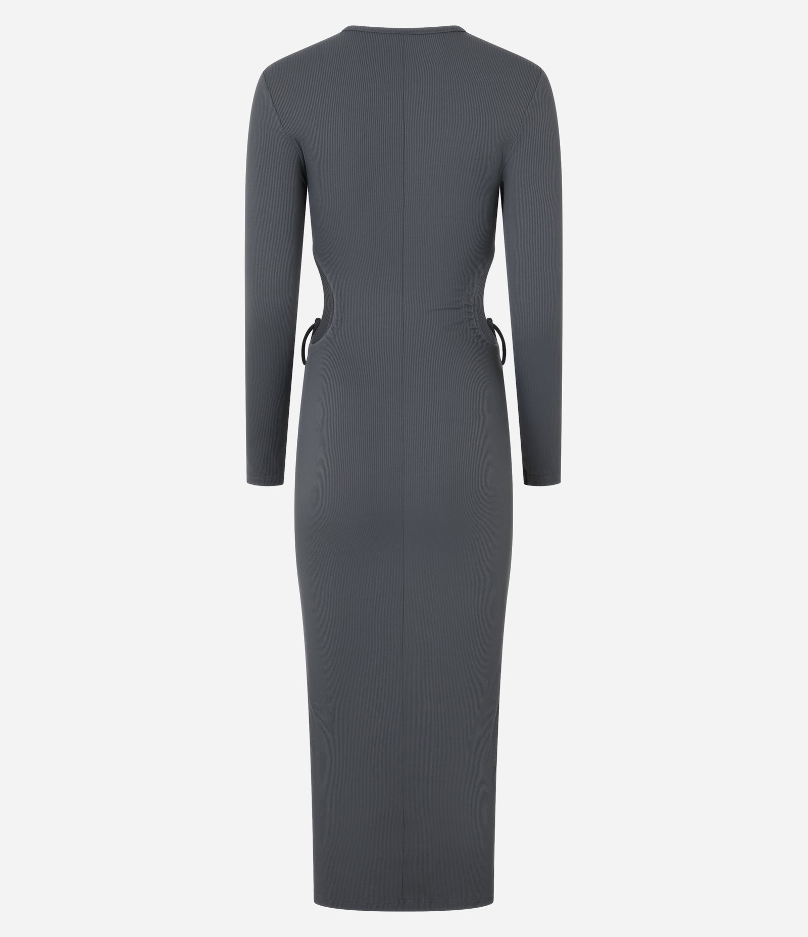 Vestido New Midi em Ribana com Aberturas Laterais com Amarração Chumbo 6