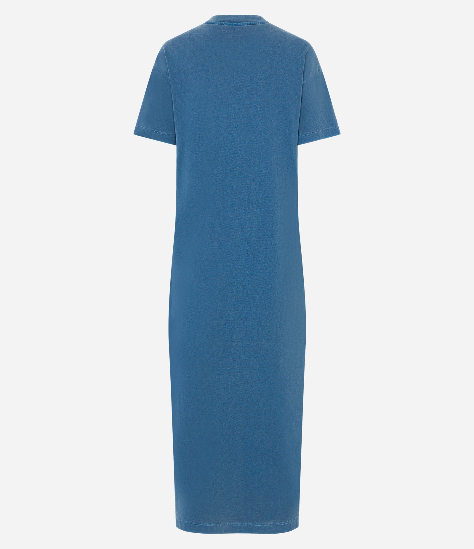 Vestido New Midi em Algodão com Fenda Lateral Azul Escuro 5