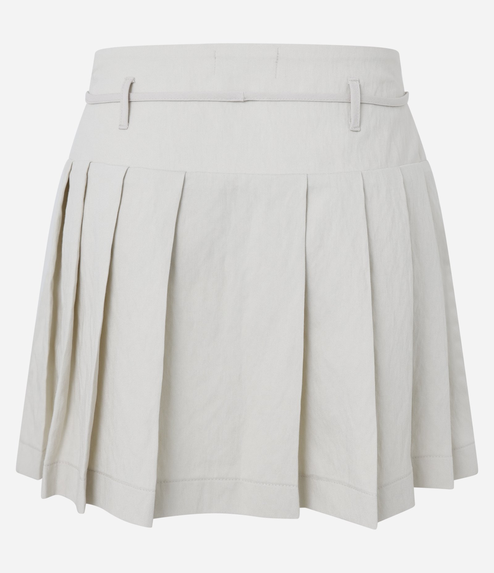 Mini Saia em Alfaiataria com Pregas e Amarração no Cós Off White 6