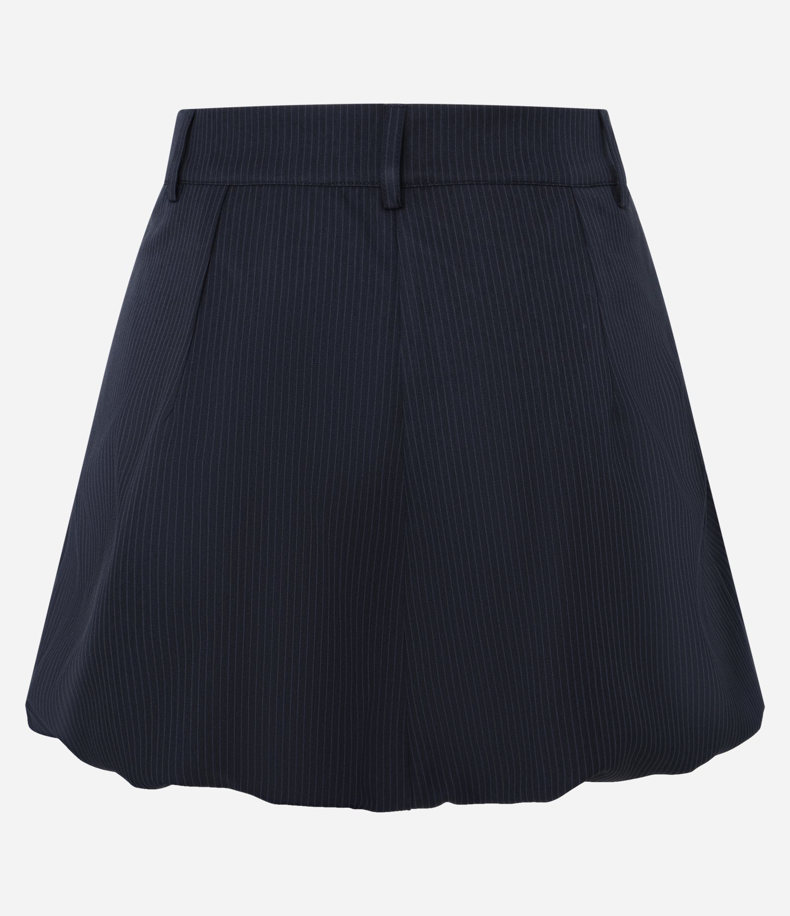 Saia Balonê em Alfaiataria Xadrez Pied-de-poule com Amarração no Cós Preto 9