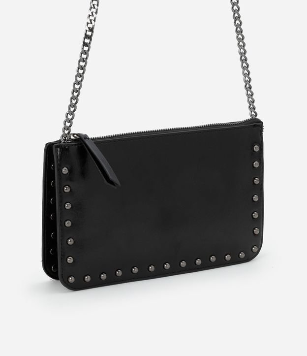 Bolsa Transversal Pequena com Bolsos e Alça de Corrente