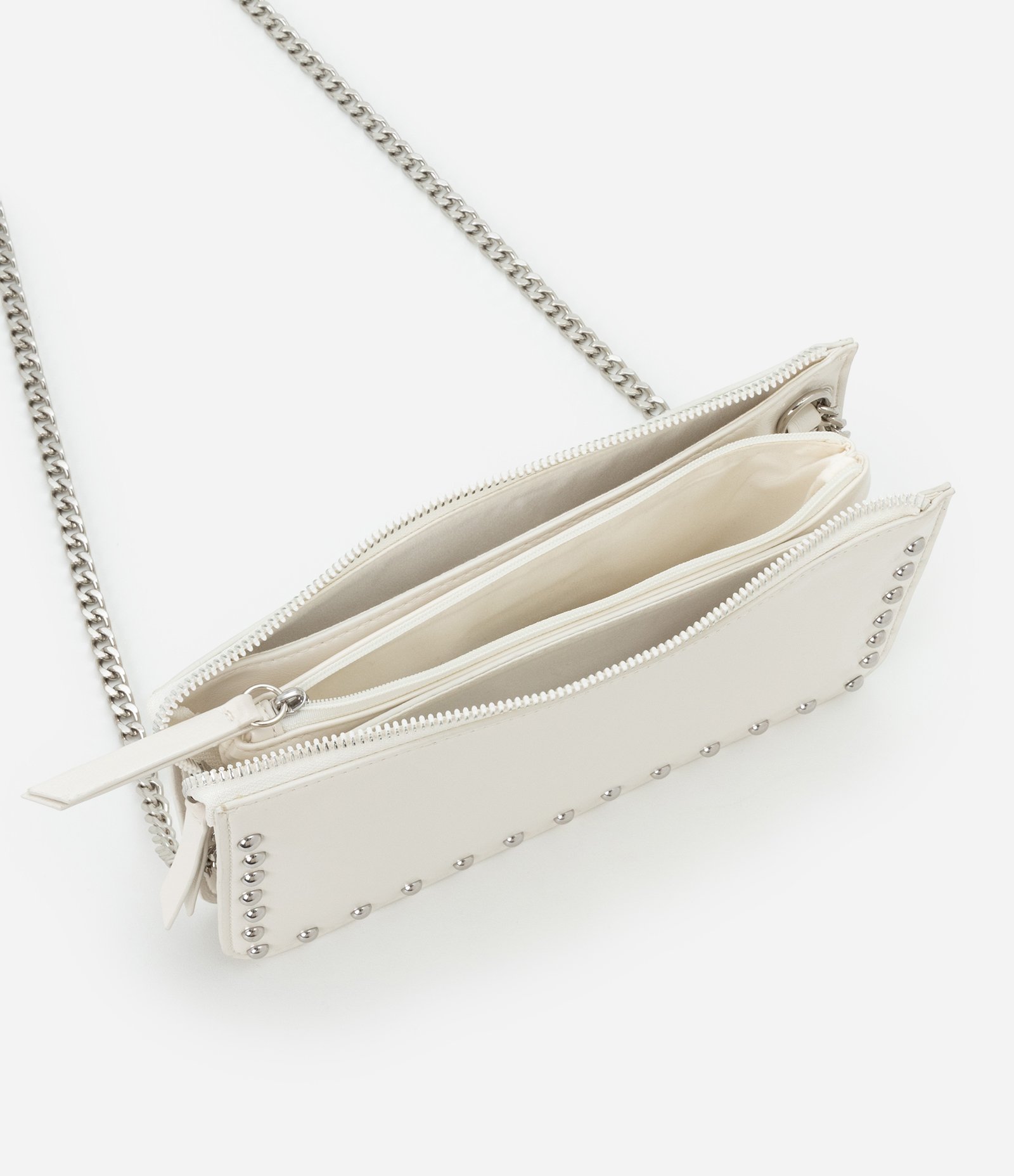 Bolsa Transversal Pequena com Bolsos e Alça de Corrente Off White 5