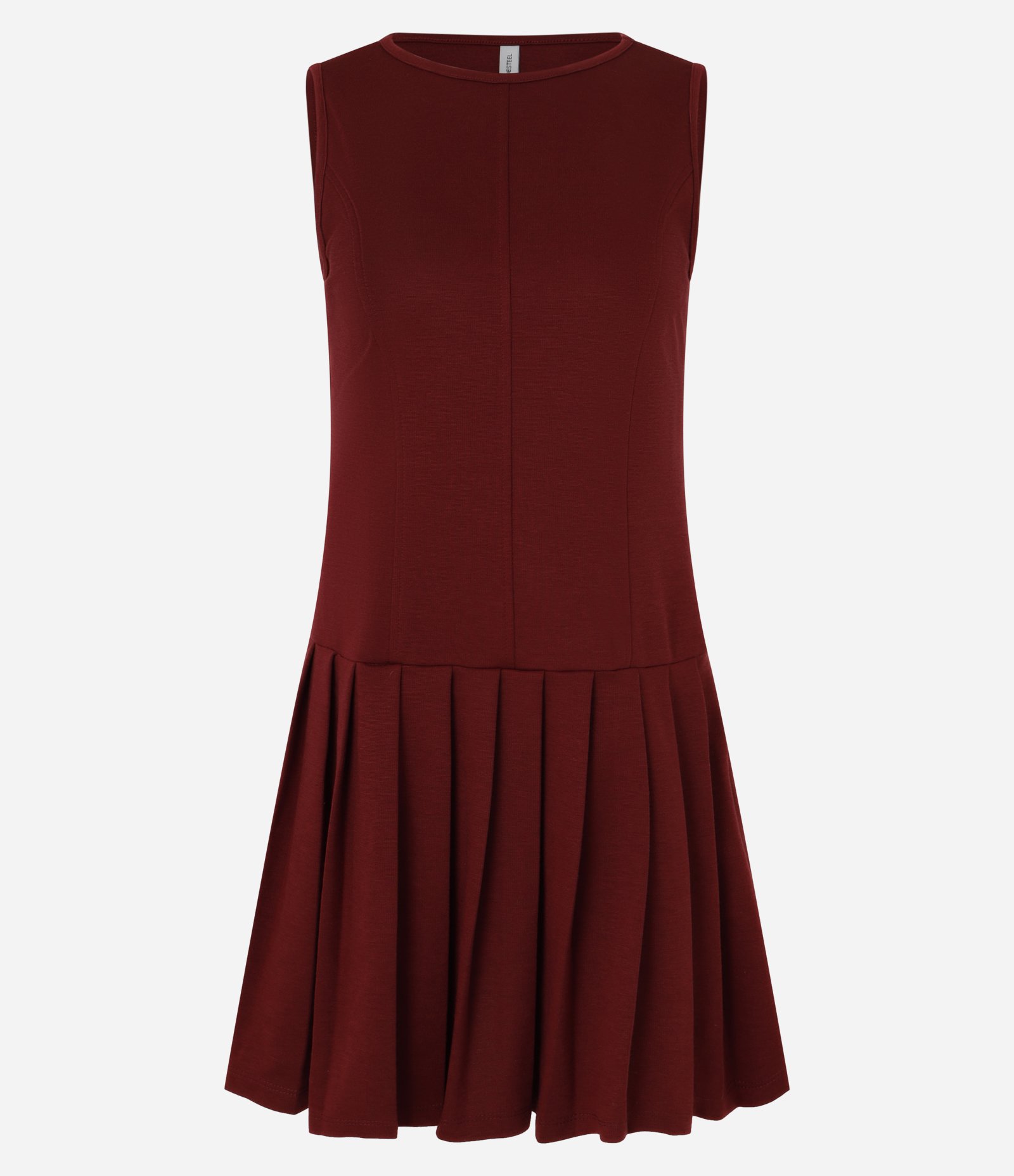 Vestido Curto Godê em Ponto Roma com Saia de Pregas Vermelho 6