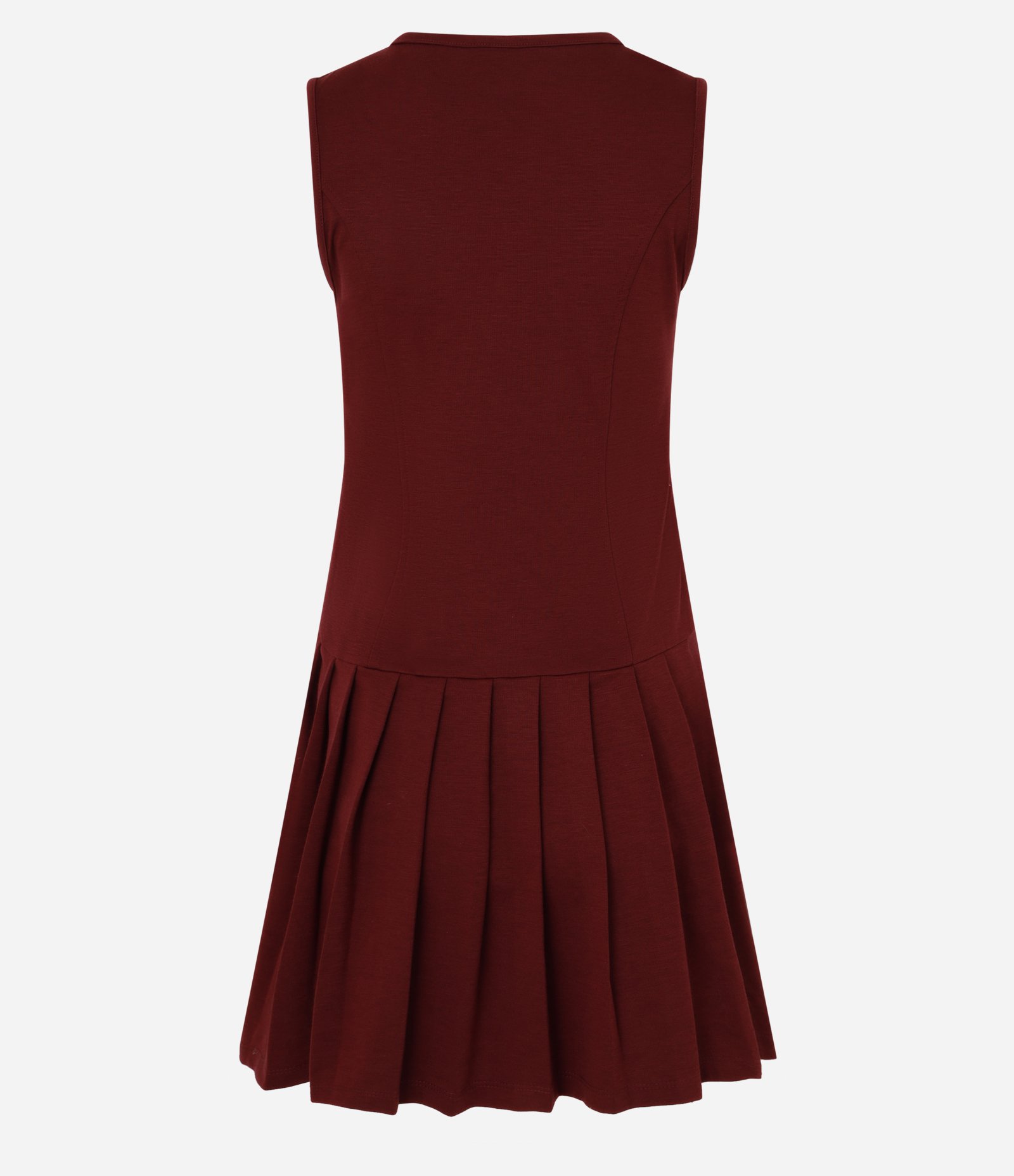 Vestido Curto Godê em Ponto Roma com Saia de Pregas Vermelho 7