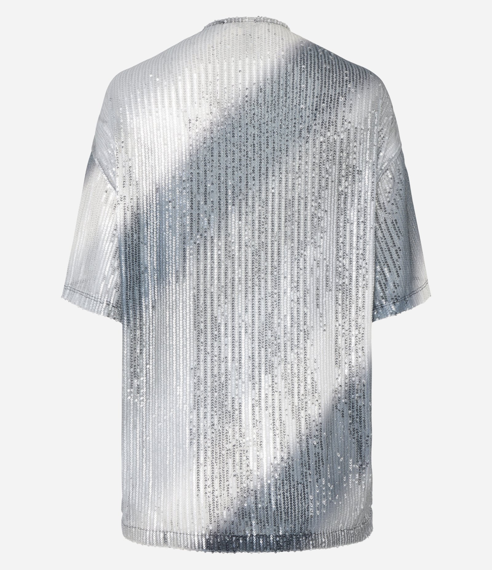 Kimono Alongado em Paetê Degradê com Manga Curta Cinza 7