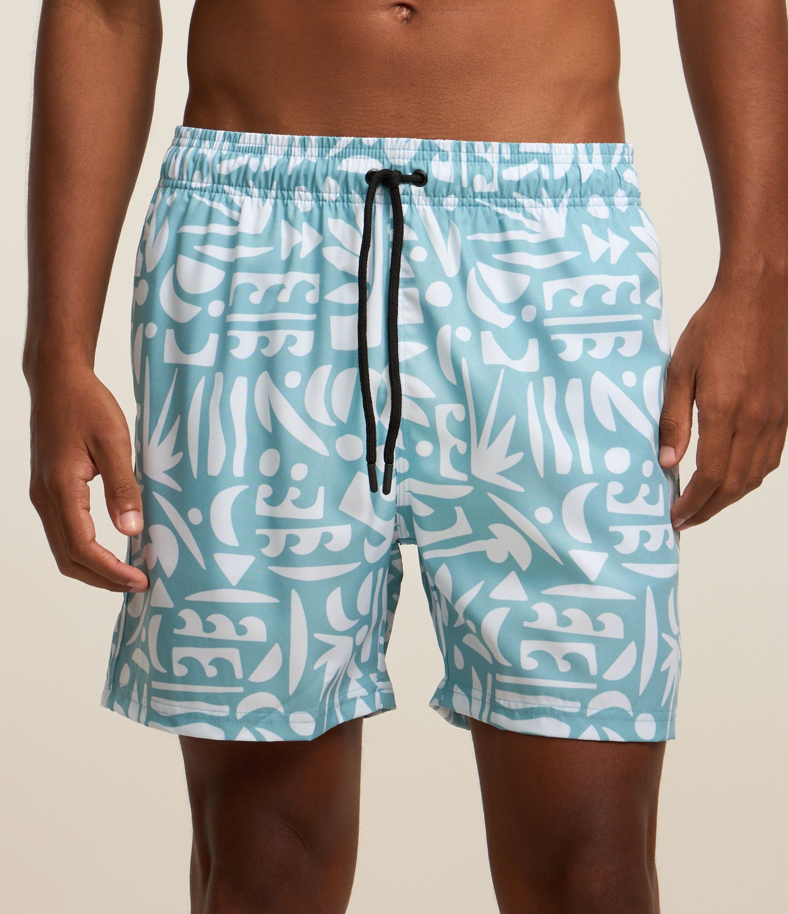 Bermuda em Microfibra com Estampa Étnica Azul 3