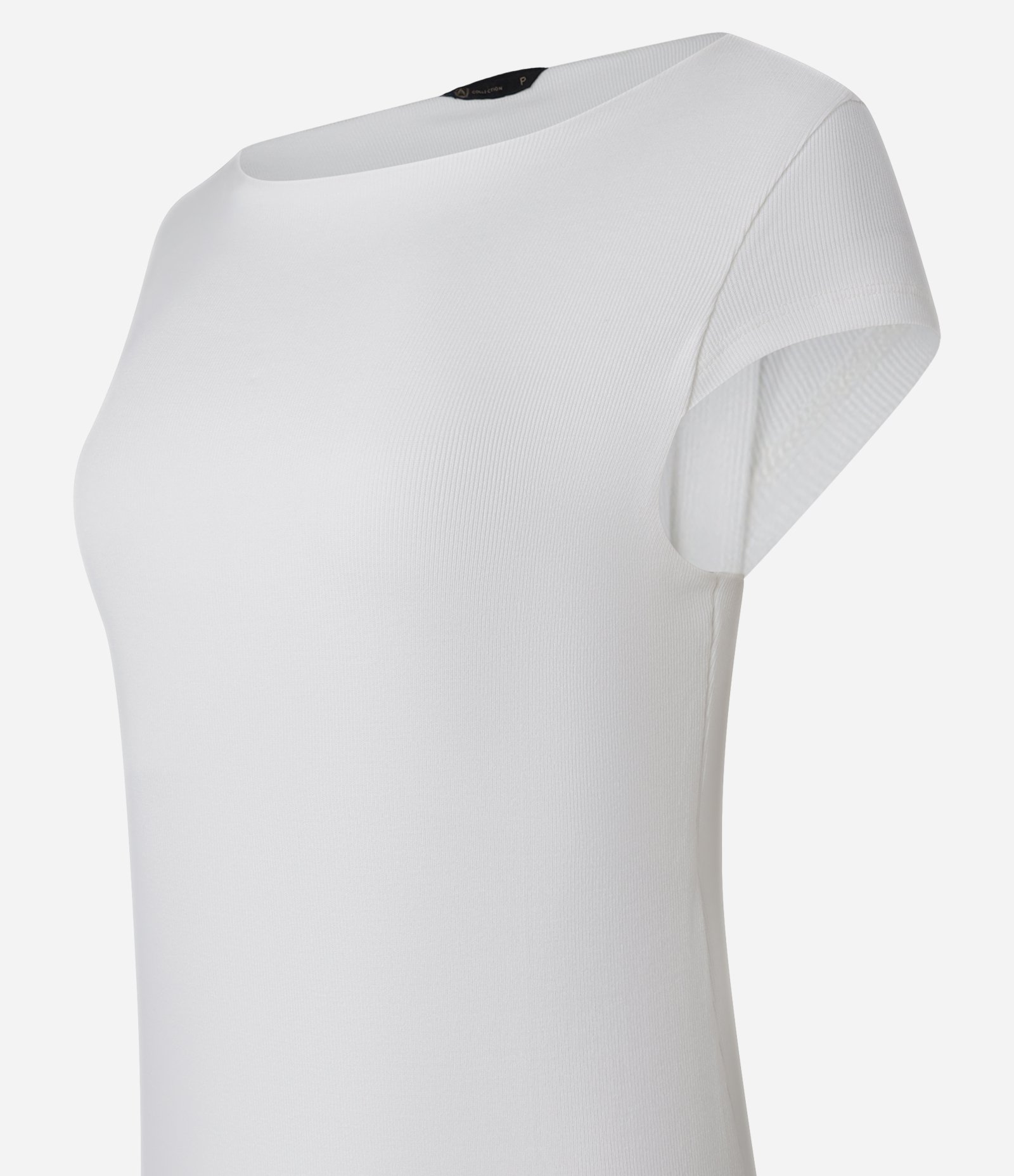 Vestido Midi em Ribana com Gola Reta Branco 6