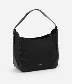 Bolsa Hobo Média com Textura Embossed