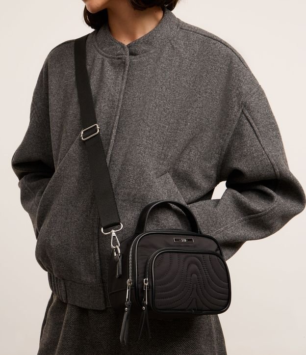 Bolsa Câmera Bag Pequena com Textura em Matelassê