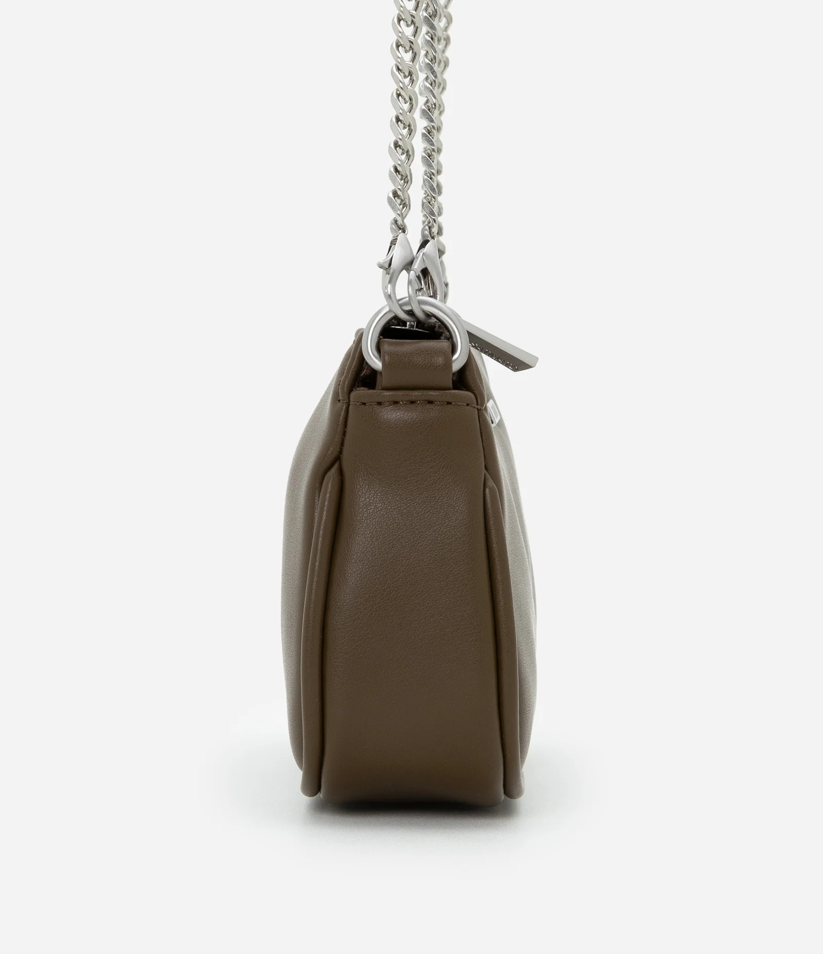Bolsa Baguete Pequena com Alça de Corrente Removível Marrom 2