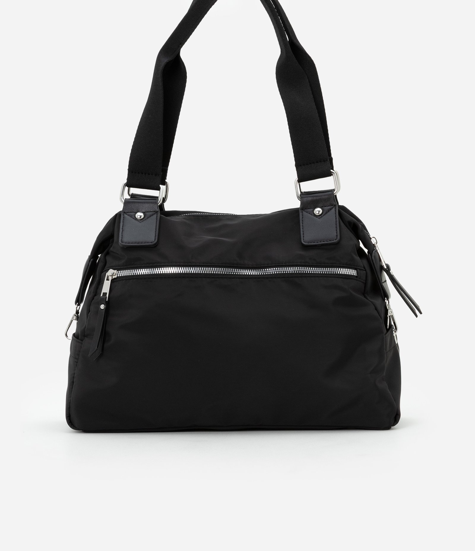 Bolsa Média Satchel com Textura em Matelassê Preto 8