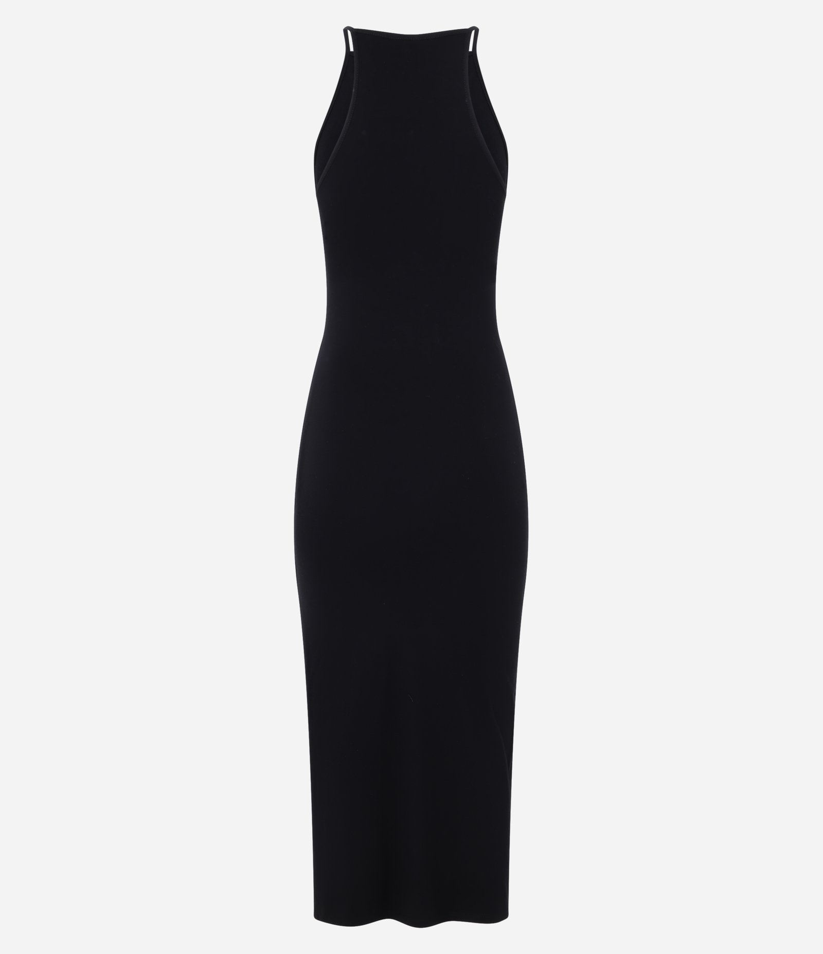 Vestido Midi em Algodão com Alça Fina e Gola Halter Preto 6