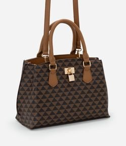 Bolsa Satchel Grande com Detalhe de Cadeado