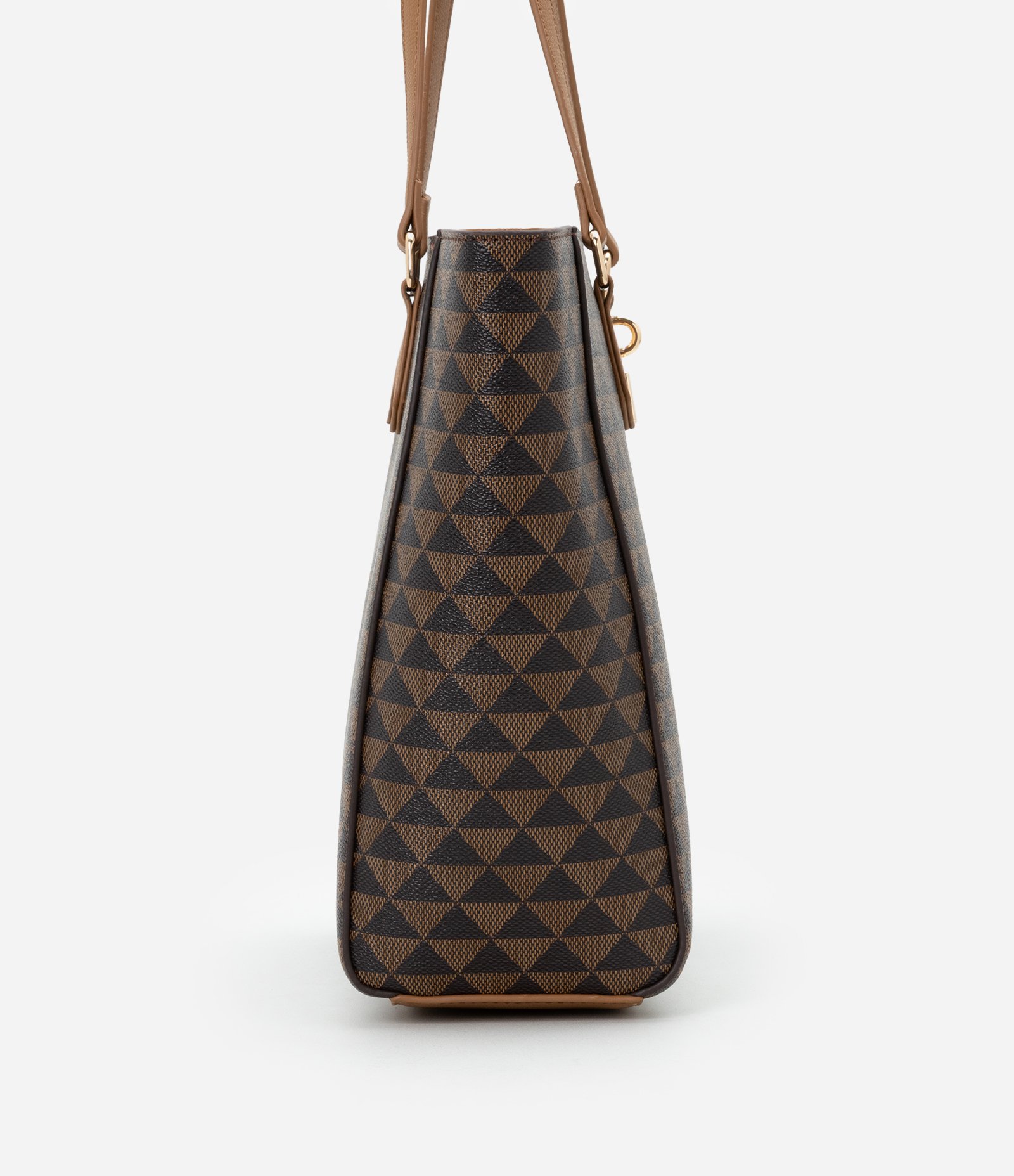 Bolsa Shopper Grande com Detalhe de Cadeado Marrom 2