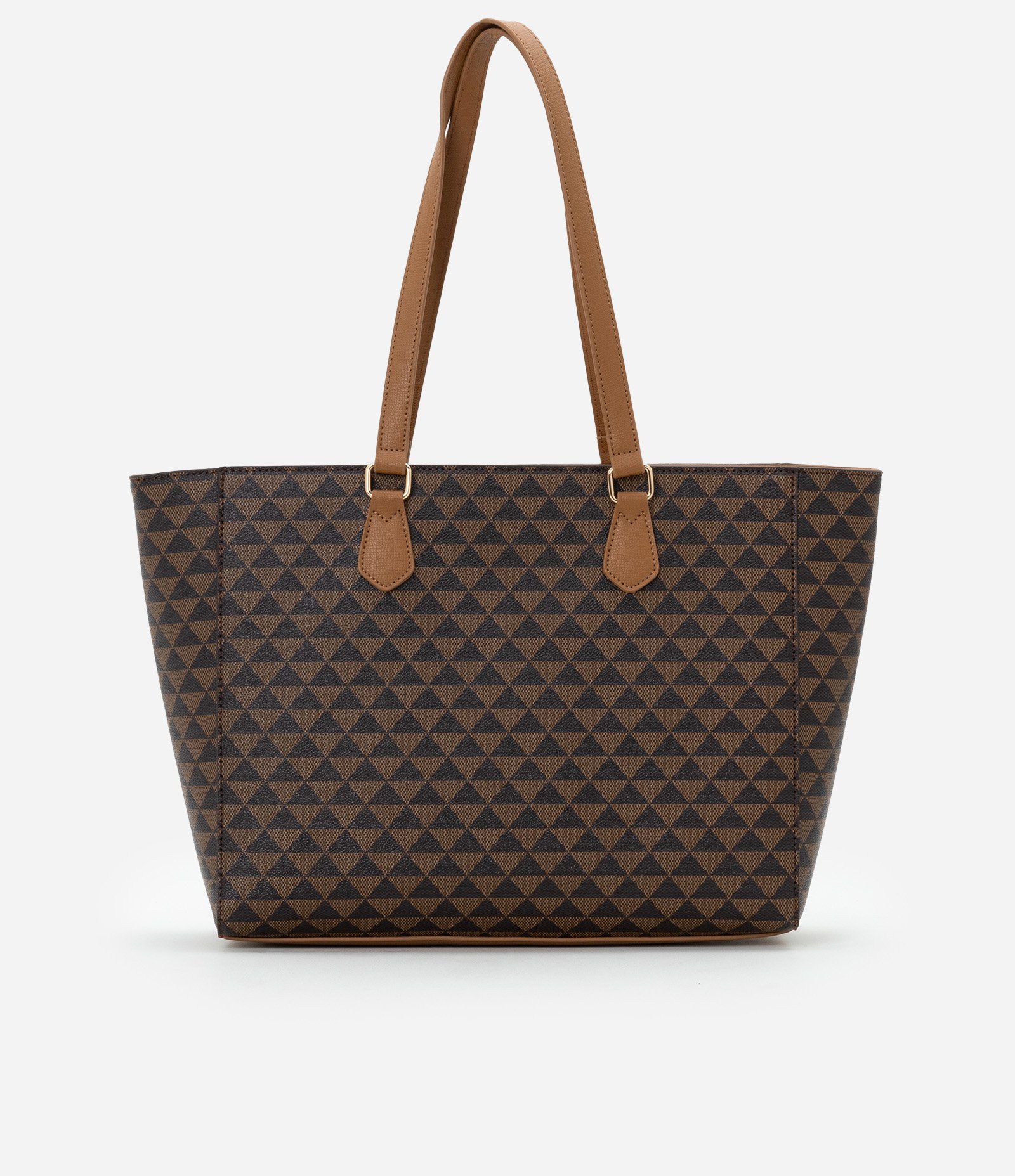 Bolsa Shopper Grande com Detalhe de Cadeado Marrom 3