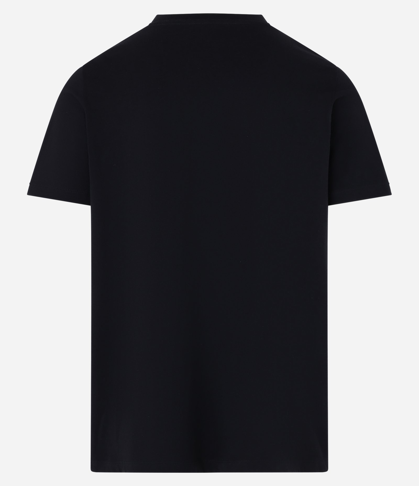 Camiseta Slim em Algodão com Gola em V mais Profundo Preto 5