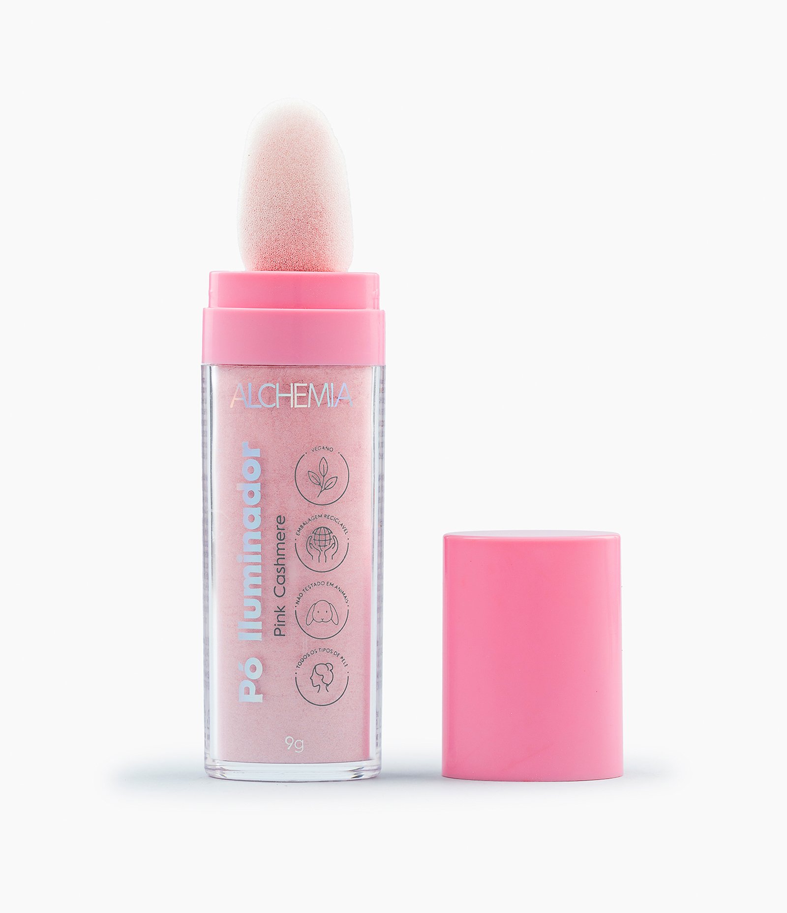 Iluminador em Pó com Aplicador Alchemia  Pink Cashemere 2