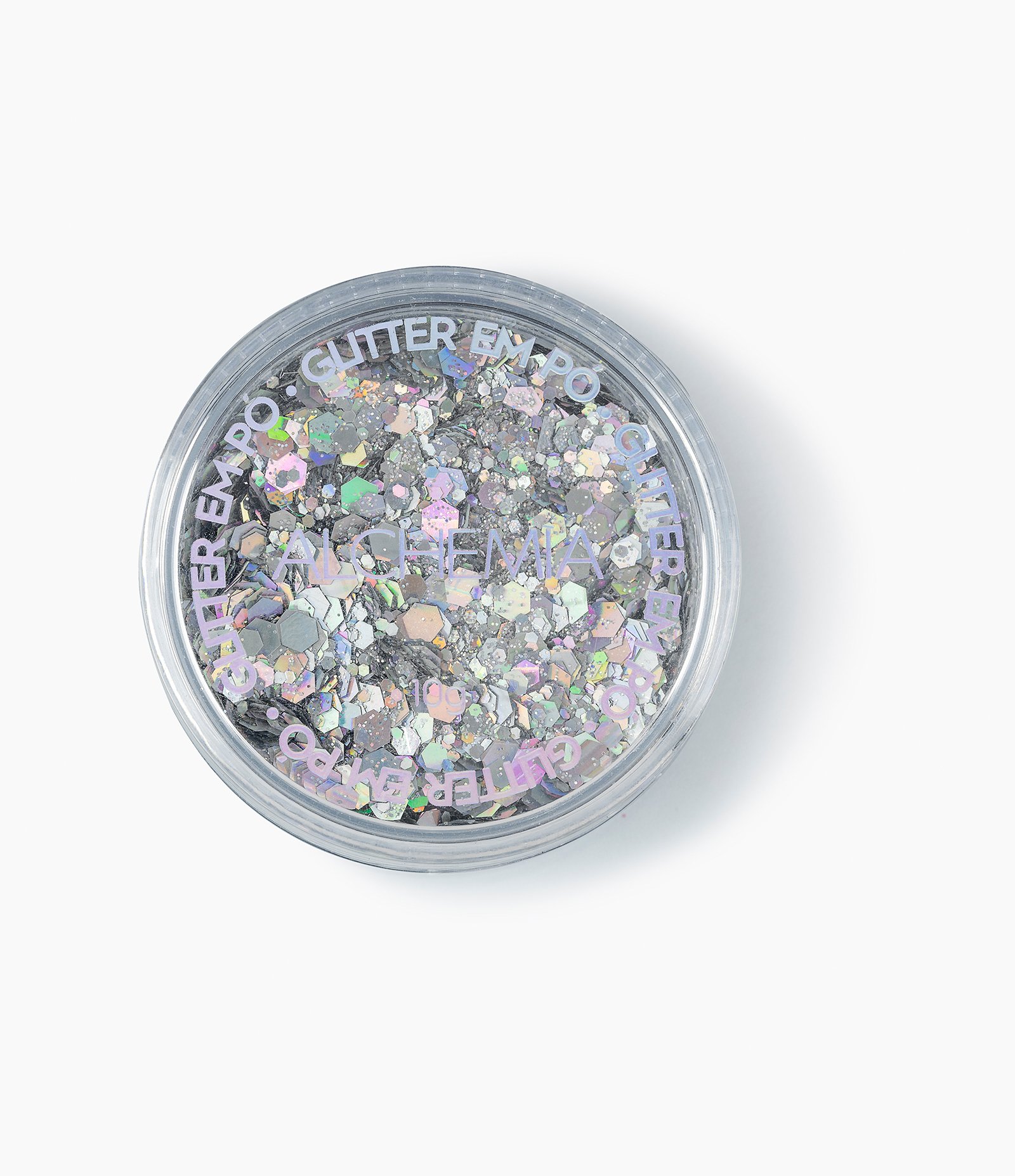 Glitter em Pó Solto Frasco Plástico  Prata 1