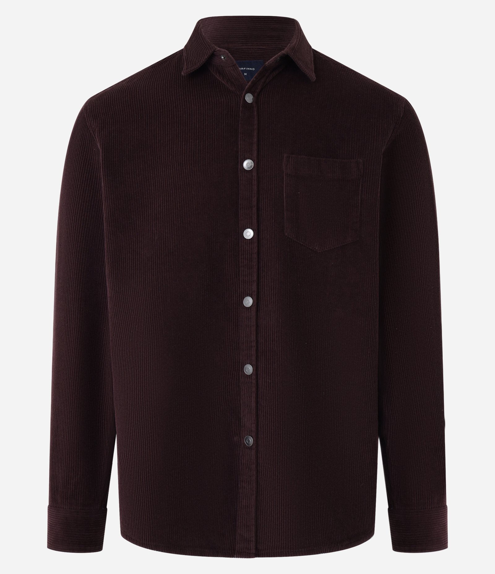 Camisa em Veludo com Bolso no Peito e Abotoamento Vinho 5