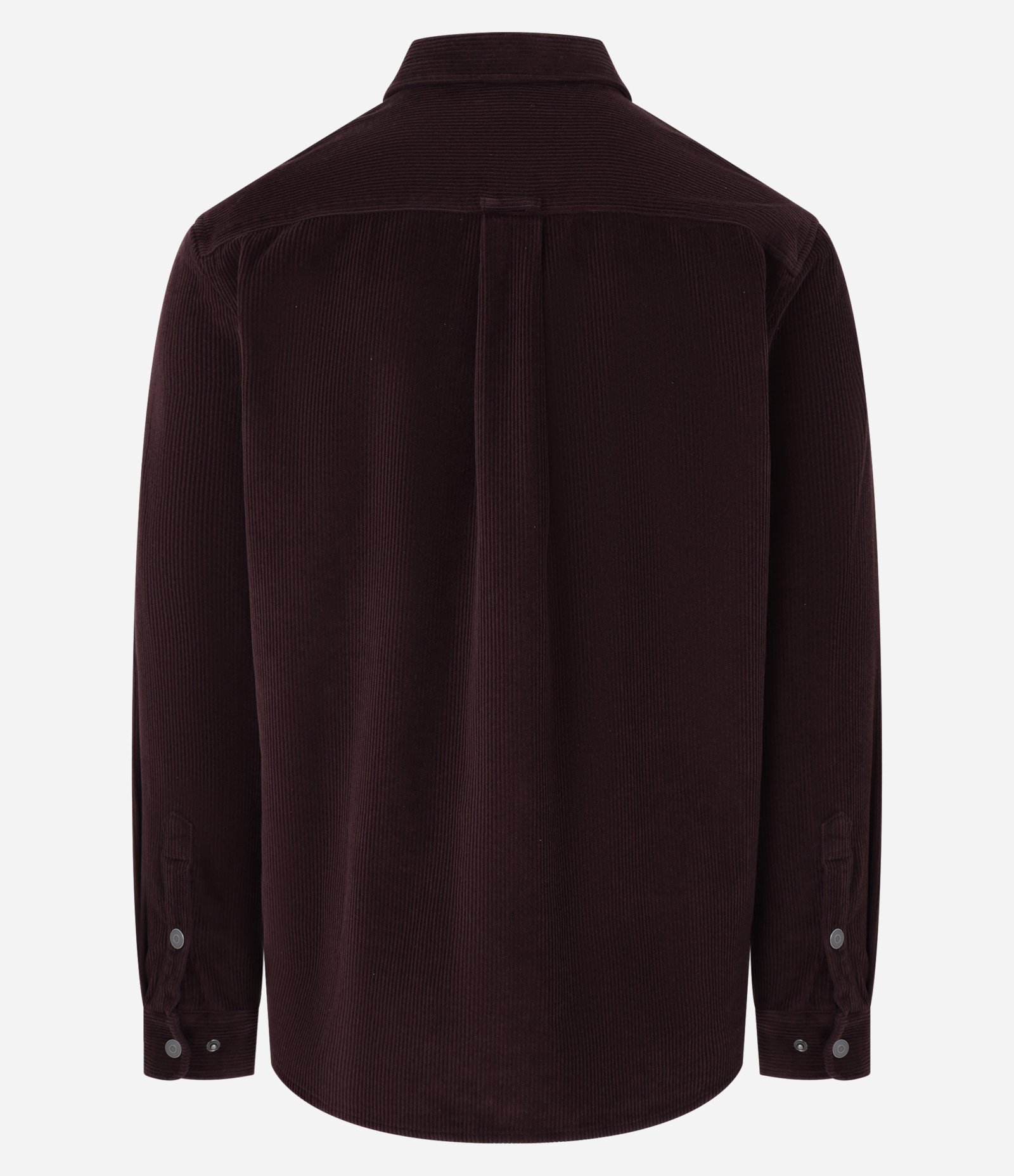 Camisa em Veludo com Bolso no Peito e Abotoamento Vinho 7