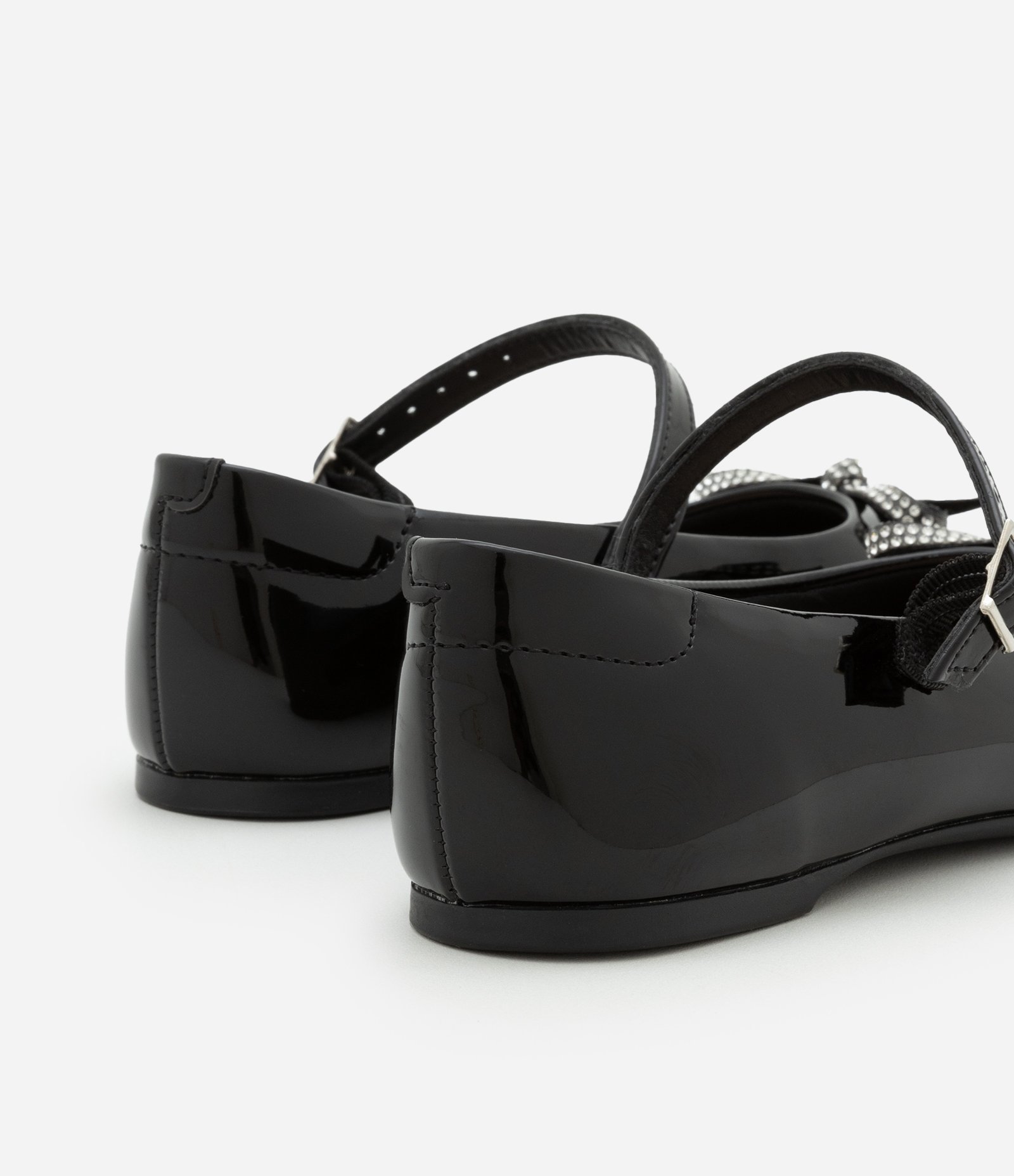 Sapatilha Infantil Efeito Verniz e Lacinho Brilhoso - Tam 28 ao 35 Preto 2