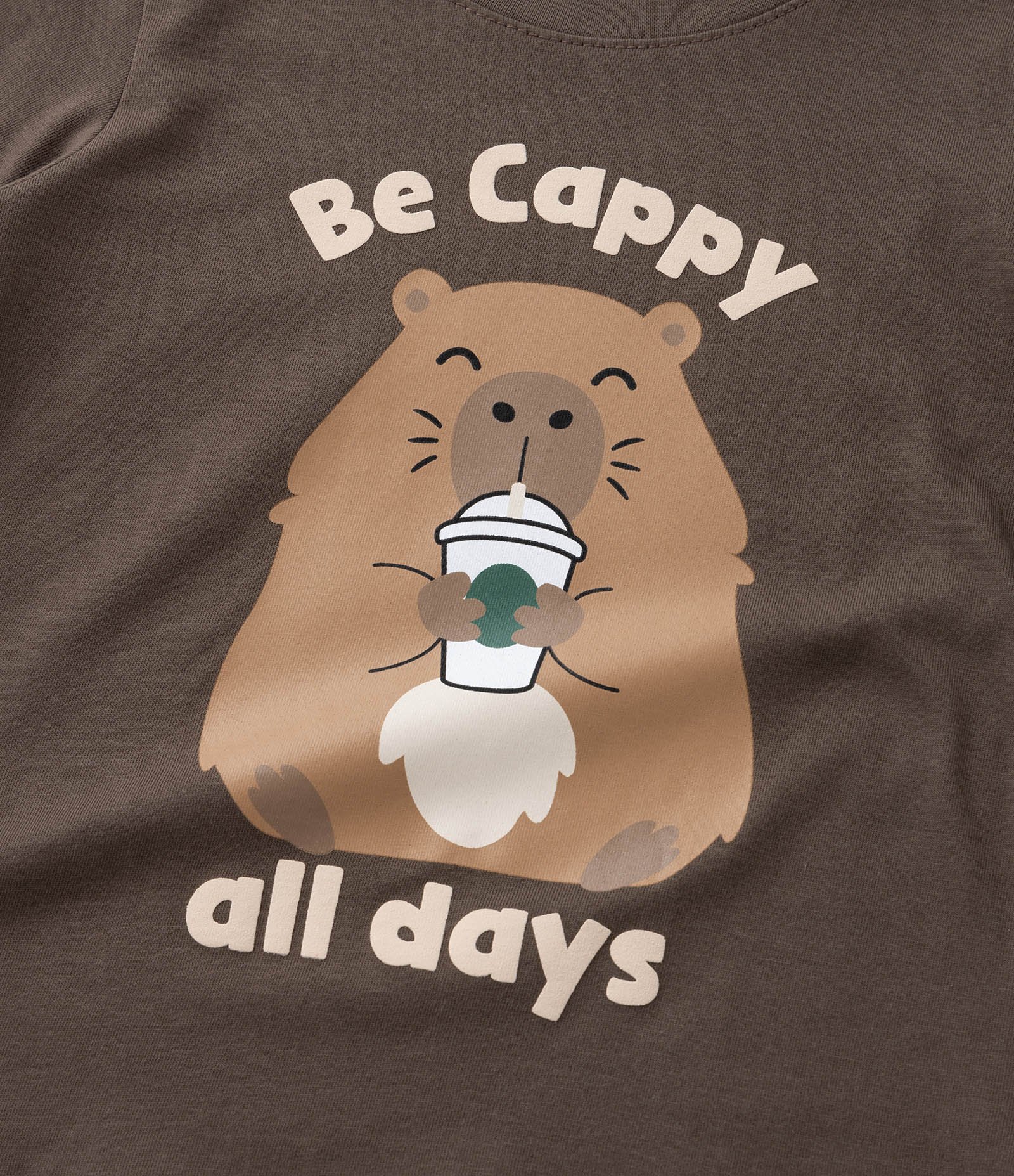Camiseta Infantil com Estampa Capivara - Tam 1 a 6 Anos Marrom 4