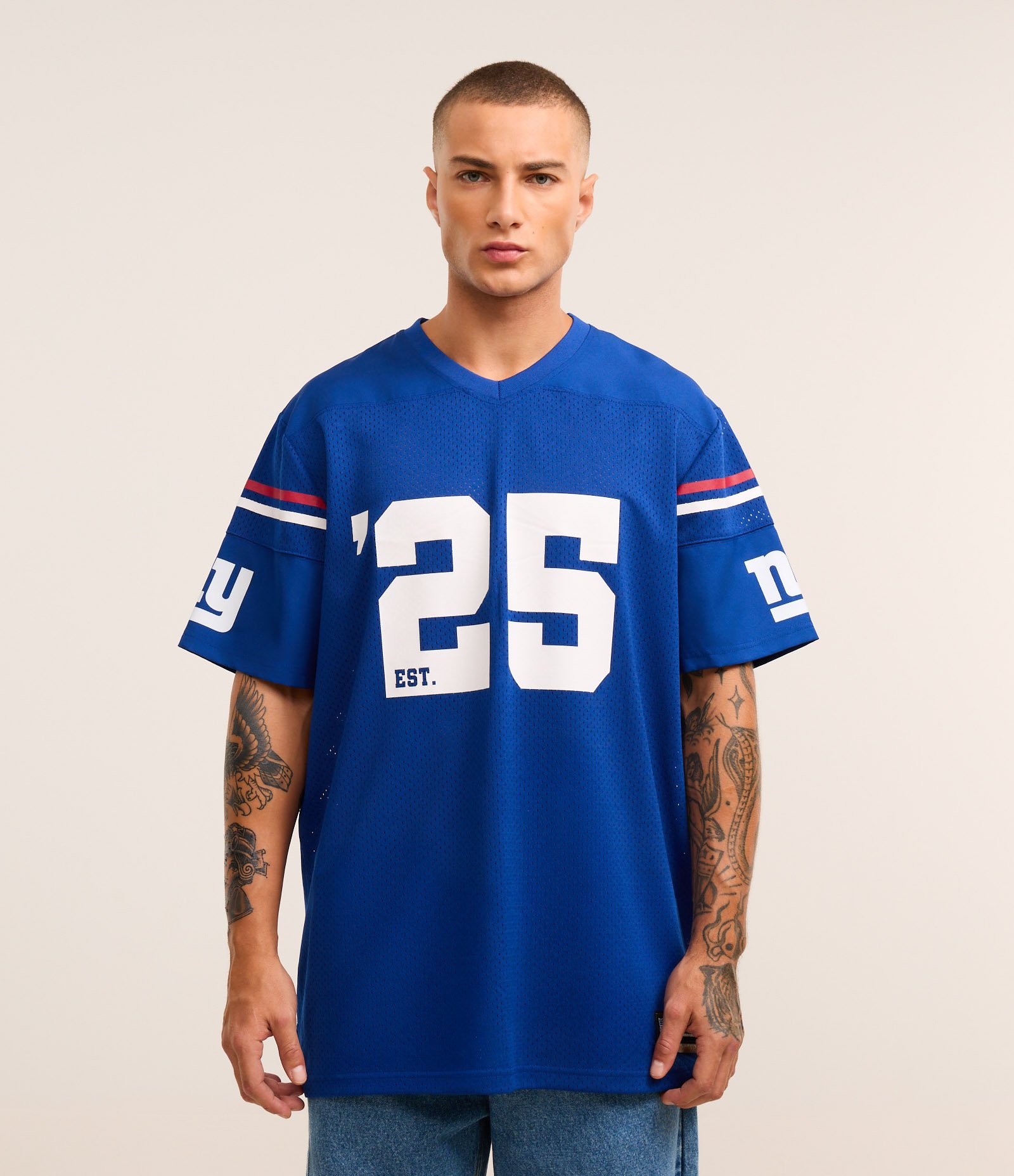 Camiseta Esportiva em Tecnologia Dry com Estampa NFL Giants Azul 1