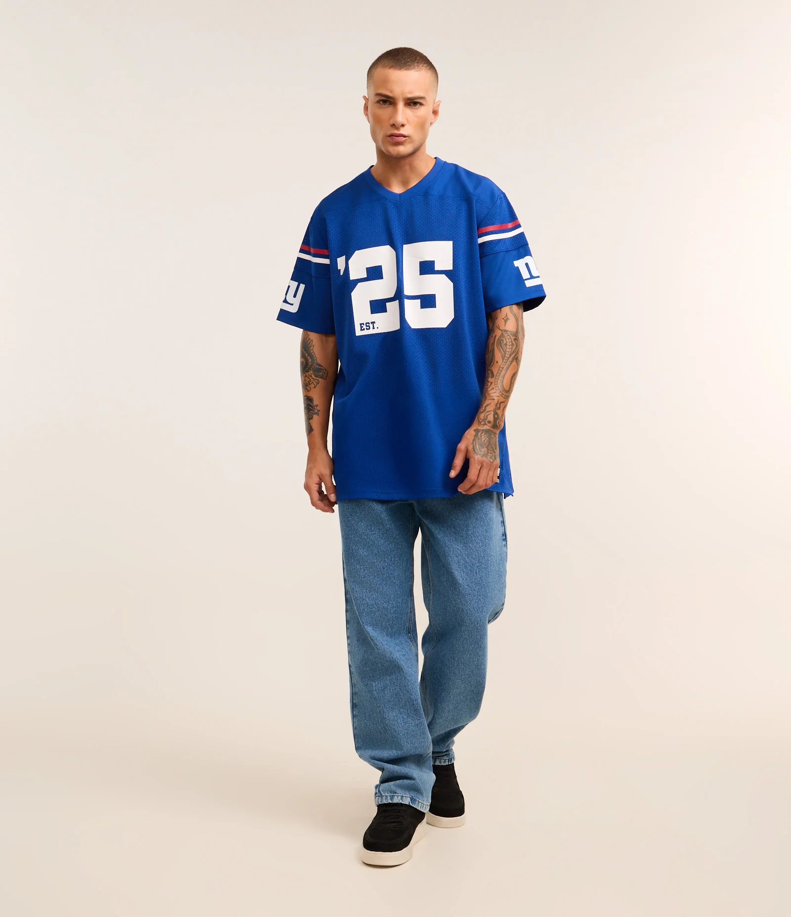 Camiseta Esportiva em Tecnologia Dry com Estampa NFL Giants Azul 2