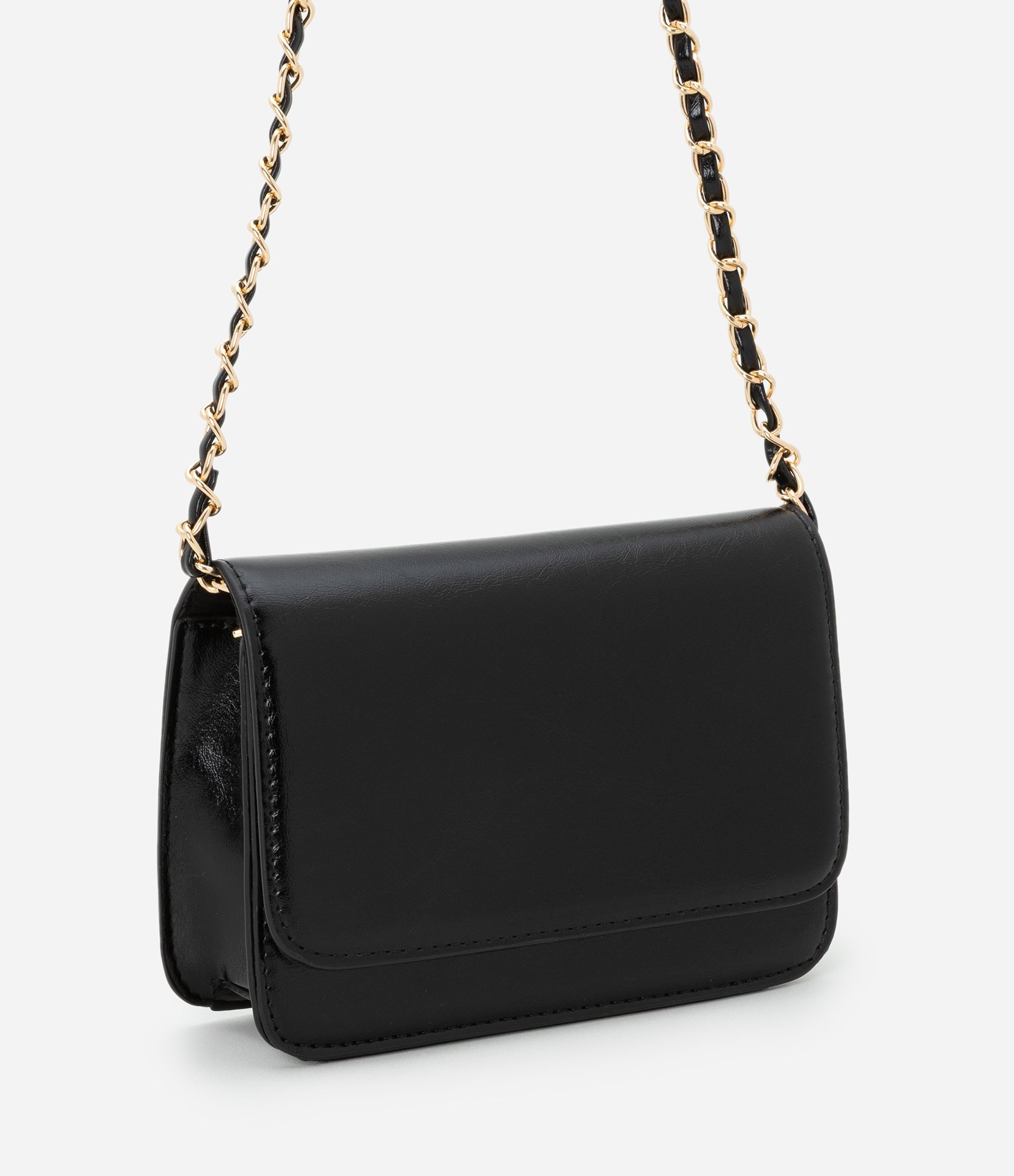 Bolsa Transversal Pequena em PU com Alça Corrente 1