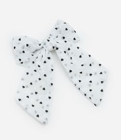 Presilha de Cabelo Infantil Laço com Estampa Mini Corações - Tam Único