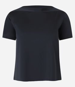 Blusa em Microfibra com Decote Canoa