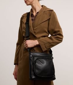 Bolsa Postman em PU com Bolso Frontal e Alça Regulável