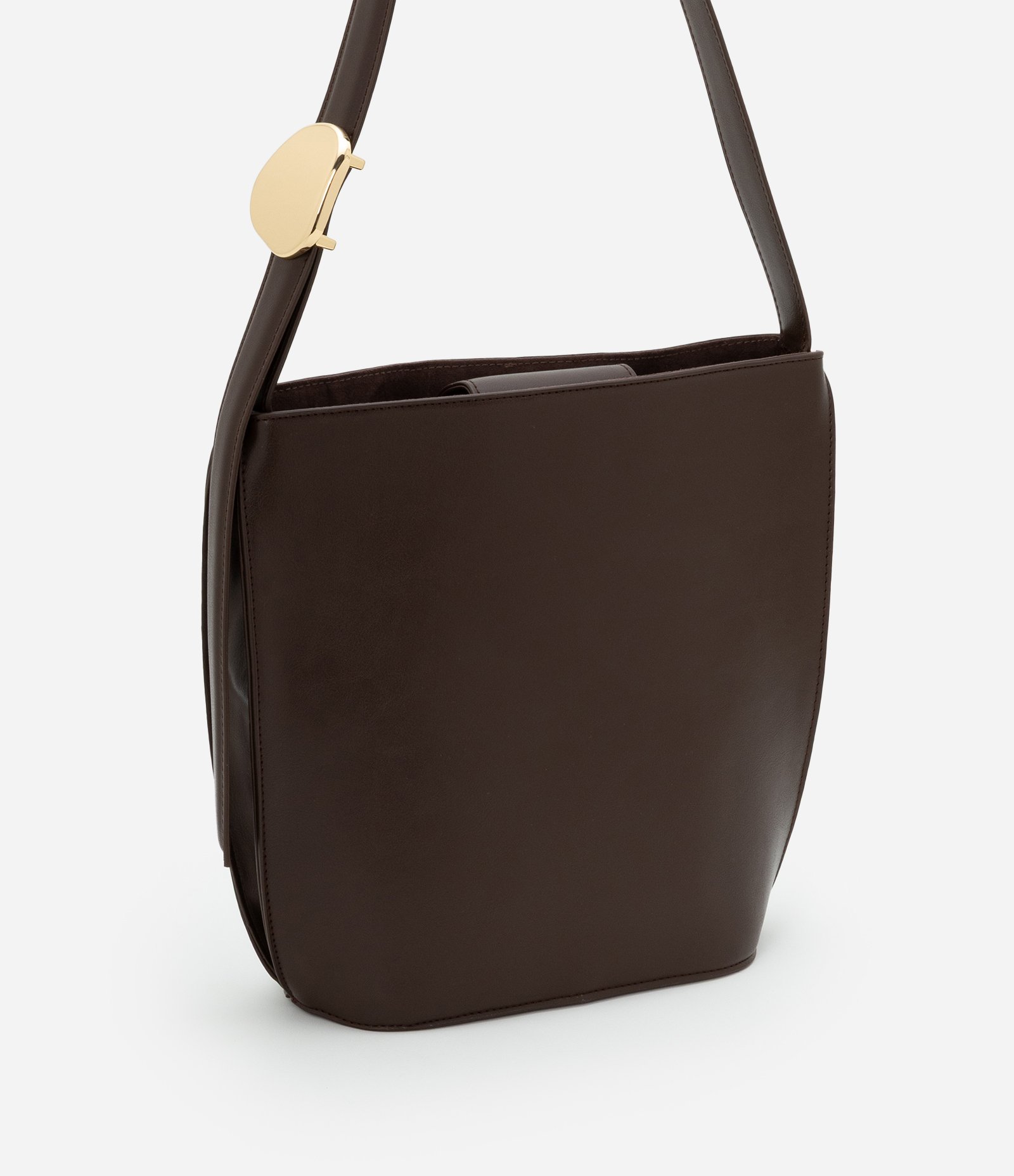 Bolsa Bucket Média com Detalhe na Alça Marrom 2