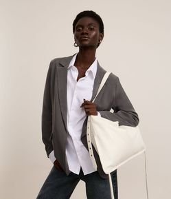 Bolsa Hobo Grande em PU com Tiras Laterais