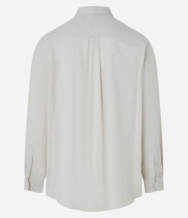 Camisa Comfort em Linho Manga Longa - Plus Size