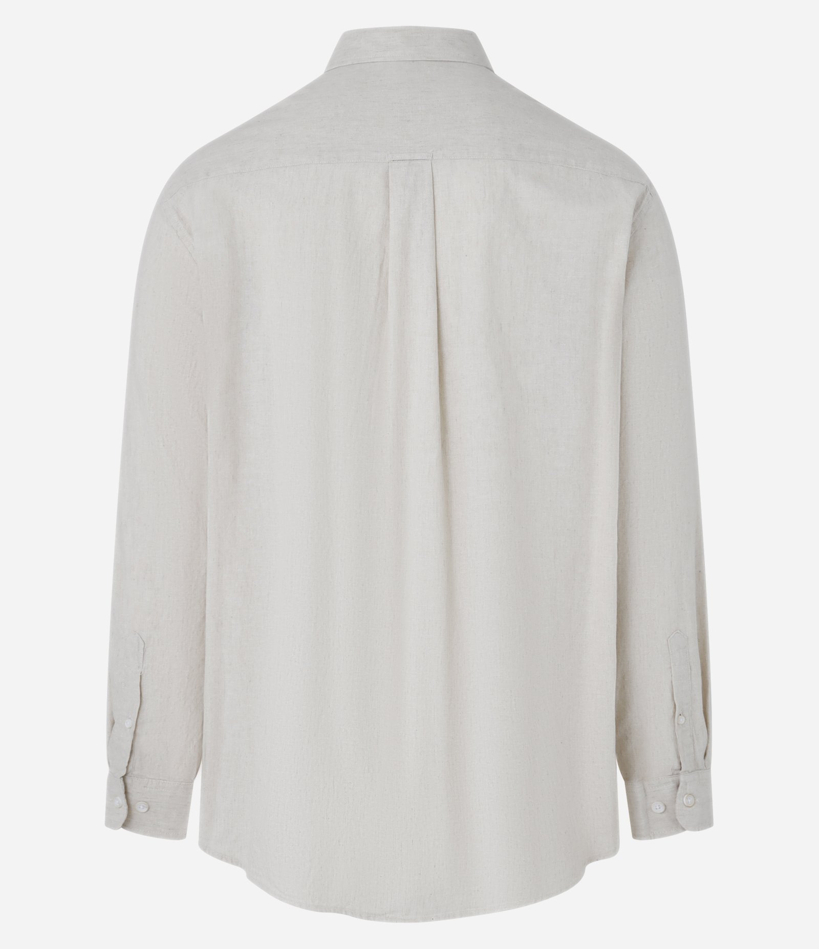Camisa Comfort em Linho Manga Longa - Plus Size Bege 2
