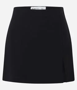 Short Saia em Alfaiataria e Recorte Frontal