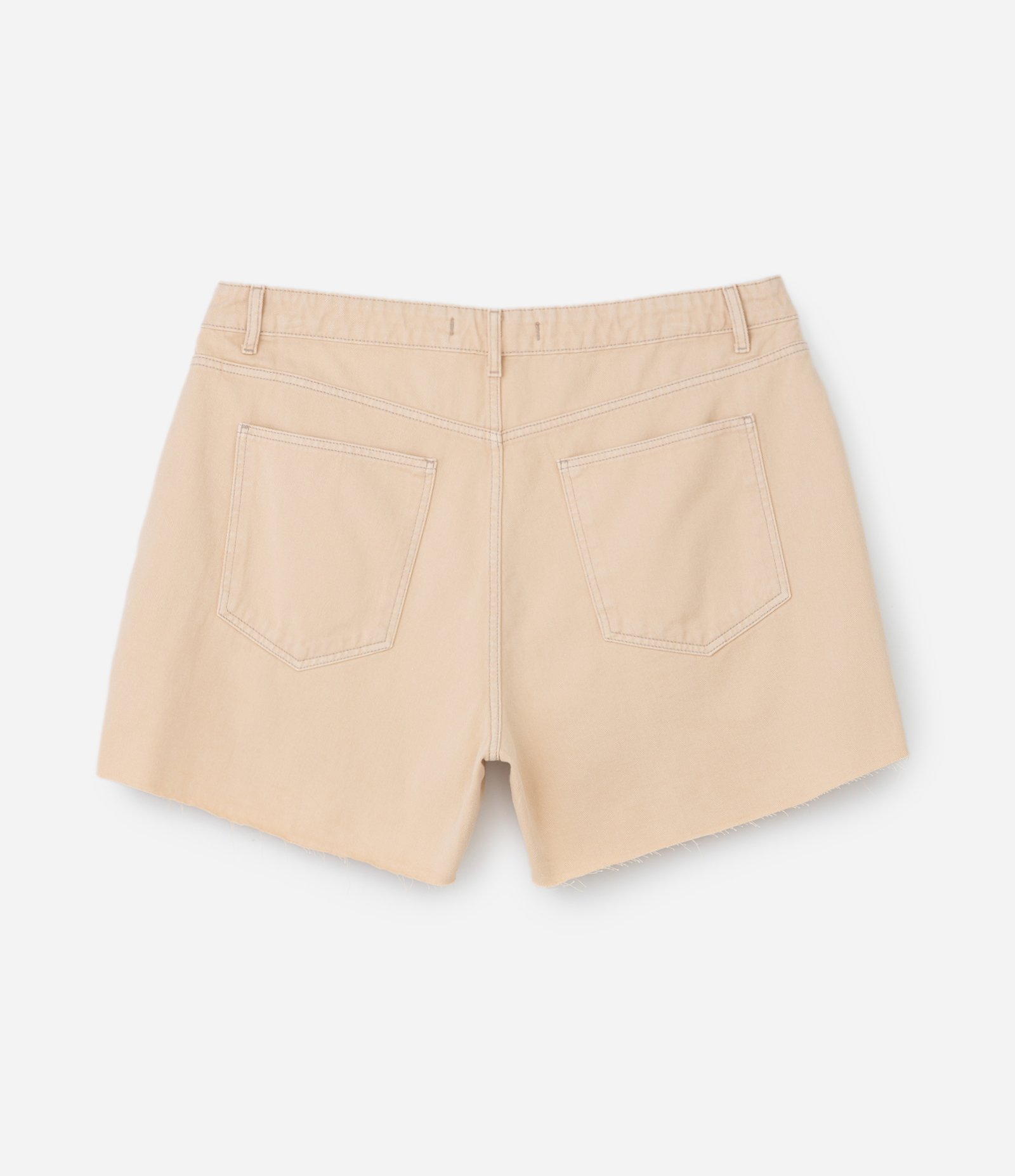 Short Evasé em Sarja Leve com Barra a Fio Curve & Plus Size Bege 7