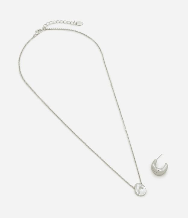 Conjunto de Colar e Brinco com Forma Abstrata